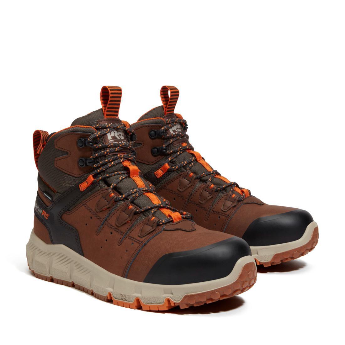 Timberland Pro Tempe Waterproof Alloy Toe Work Boots Brown Pair View