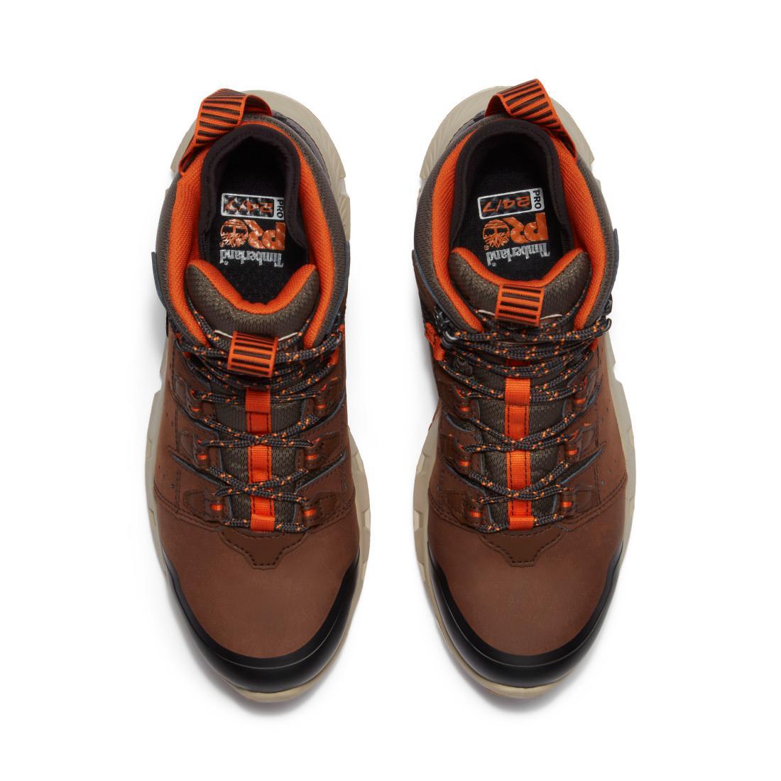 Timberland Pro Tempe Waterproof Alloy Toe Work Boots Brown Upper Front View