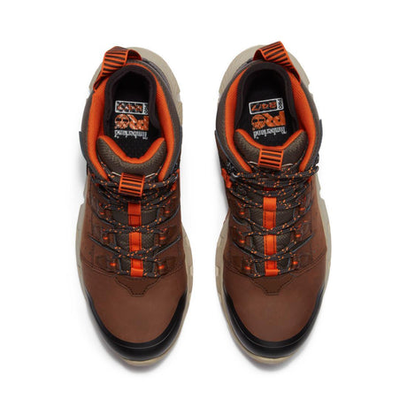 Timberland Pro Tempe Waterproof Alloy Toe Work Boots Brown Upper Front View