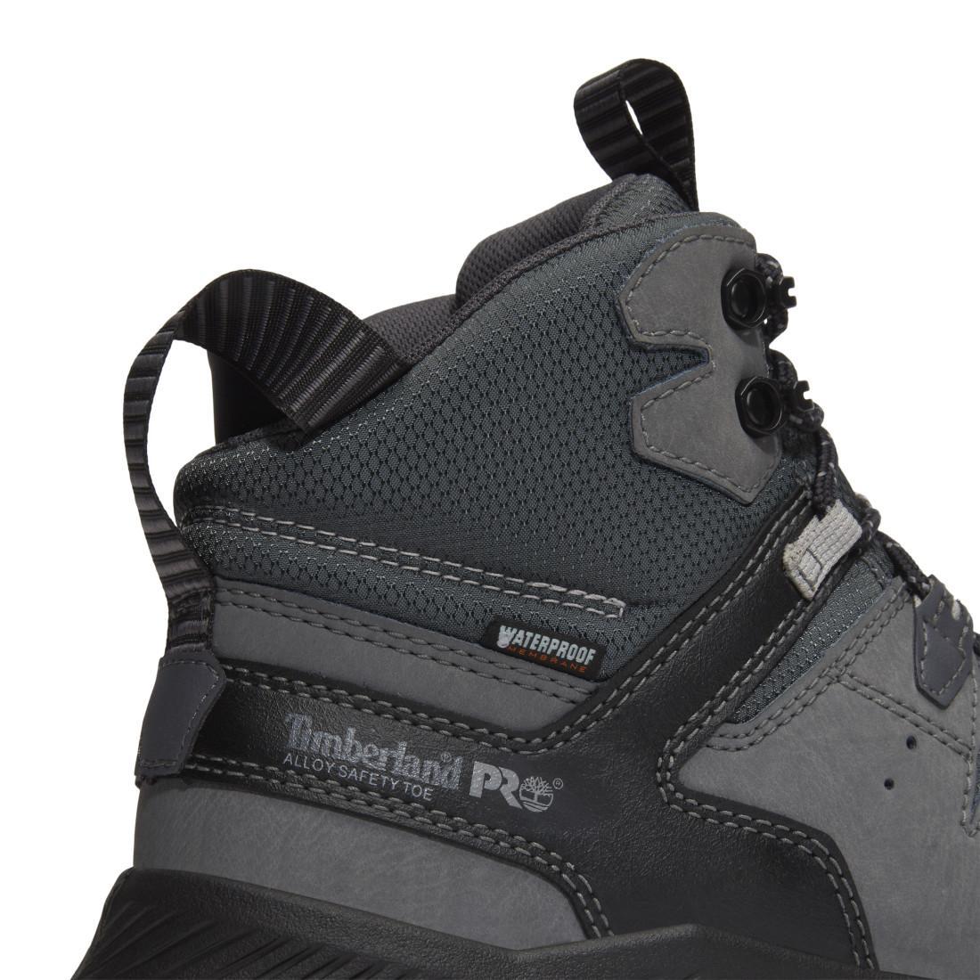 Timberland Pro Tempe Waterproof Alloy Toe Work Boots Grey Detail View