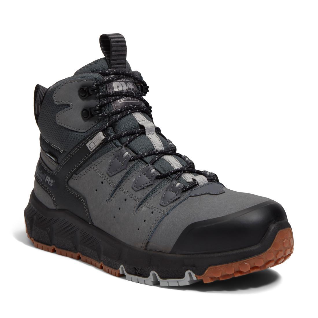 Timberland Pro Tempe Waterproof Alloy Toe Work Boots Grey Medial View
