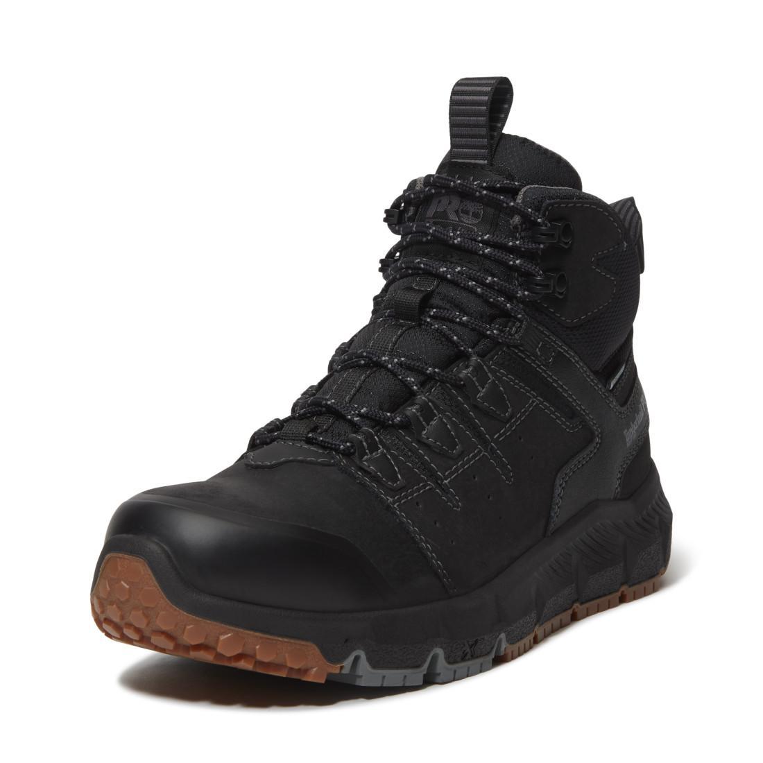 Timberland Pro Tempe Waterproof Soft Toe Work Boots Black Angled View
