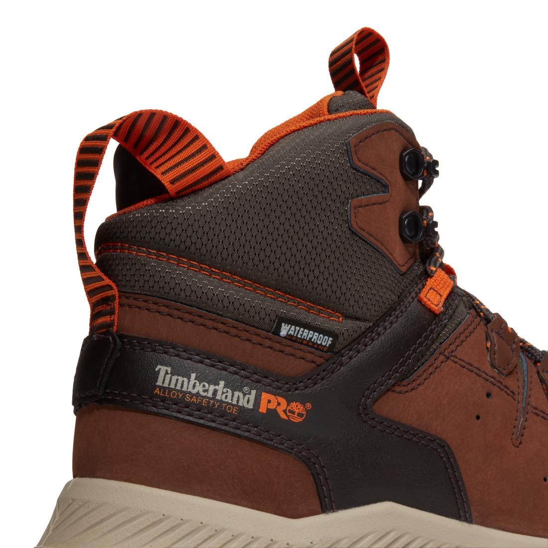 Timberland Pro Tempe Waterproof Soft Toe Work Boots Brown Detail View