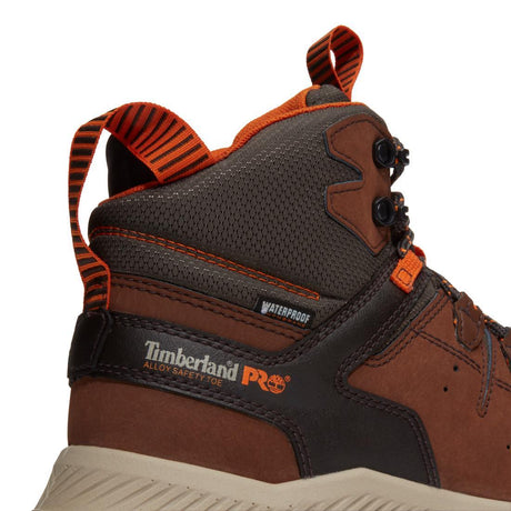 Timberland Pro Tempe Waterproof Soft Toe Work Boots Brown Detail View