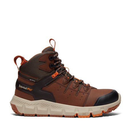 Timberland Pro Tempe Waterproof Soft Toe Work Boots Brown Profile View