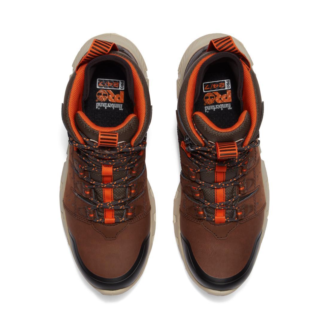 Timberland Pro Tempe Waterproof Soft Toe Work Boots Brown Front-upper View