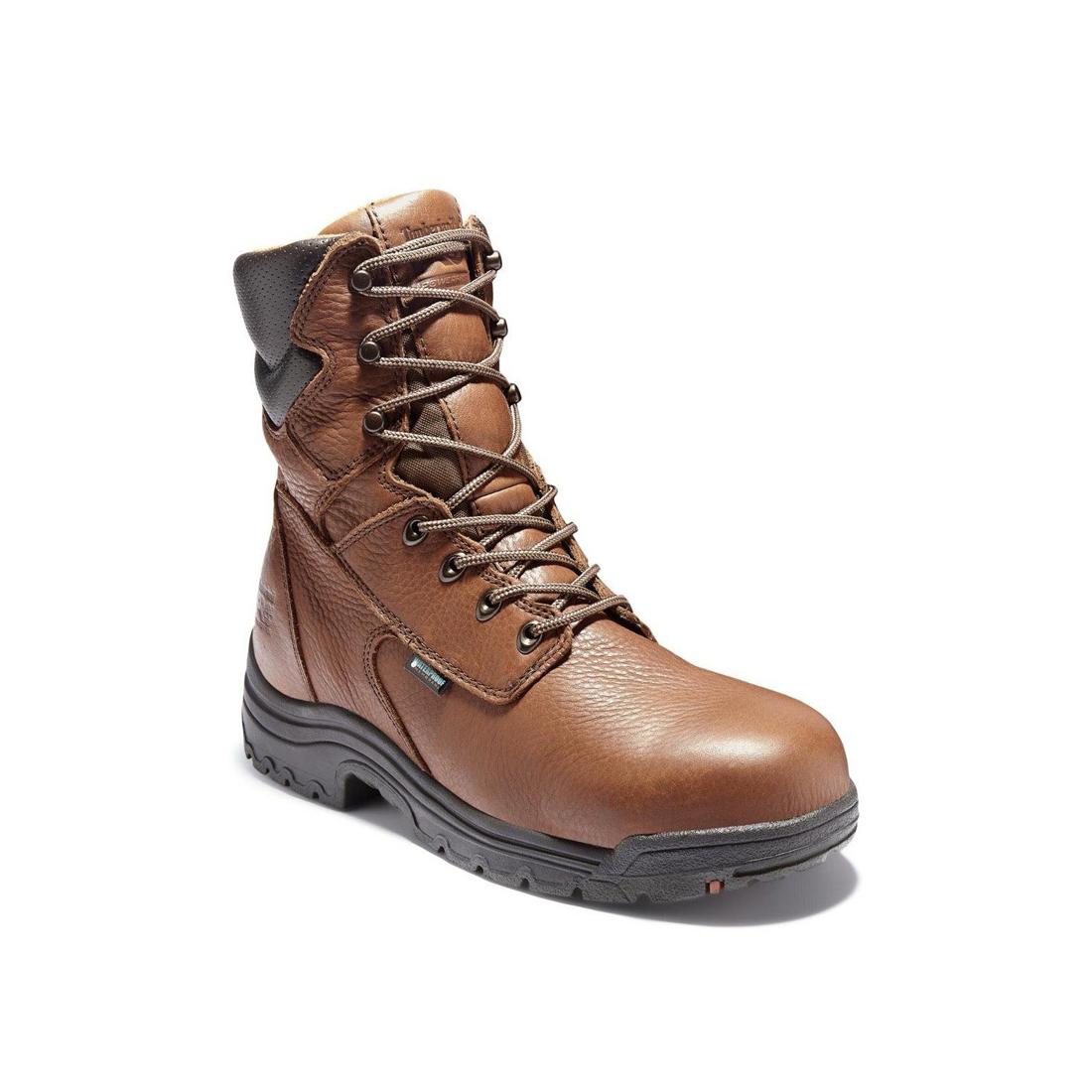 Timberland Pro Titan 8 Inch Alloy-Toe Waterproof Work Boot Medium Brown Medial View