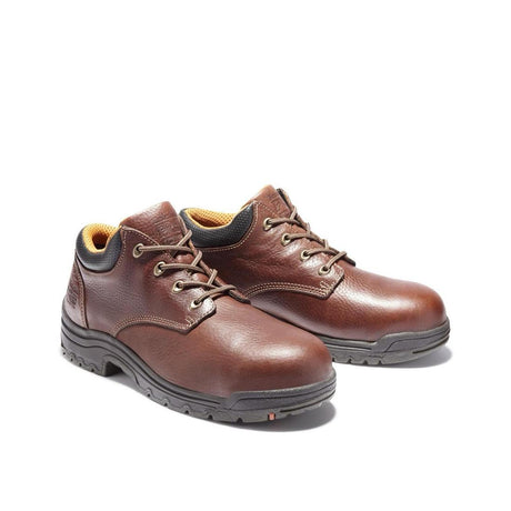 Timberland Pro Titan Alloy-Toe Oxford Work Shoe Brown Angled View