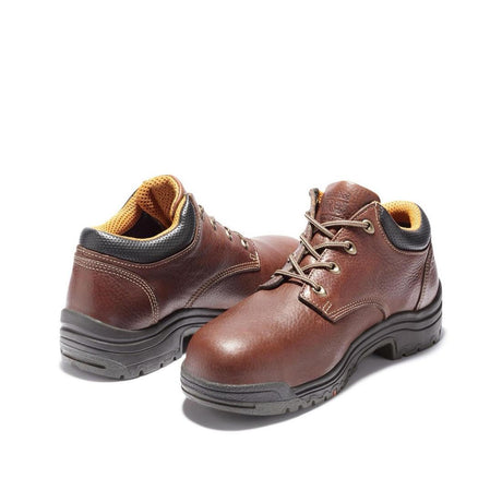Timberland Pro Titan Alloy-Toe Oxford Work Shoe Brown Heel-Back View