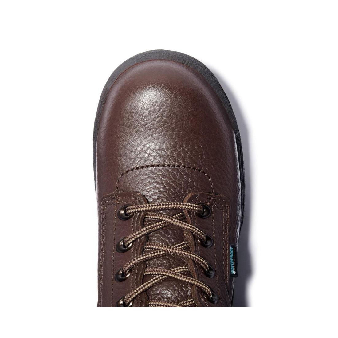 Timberland Pro Women's Titan 6 Inch Alloy-Toe Waterproof Work Boot Brown Front-upper View