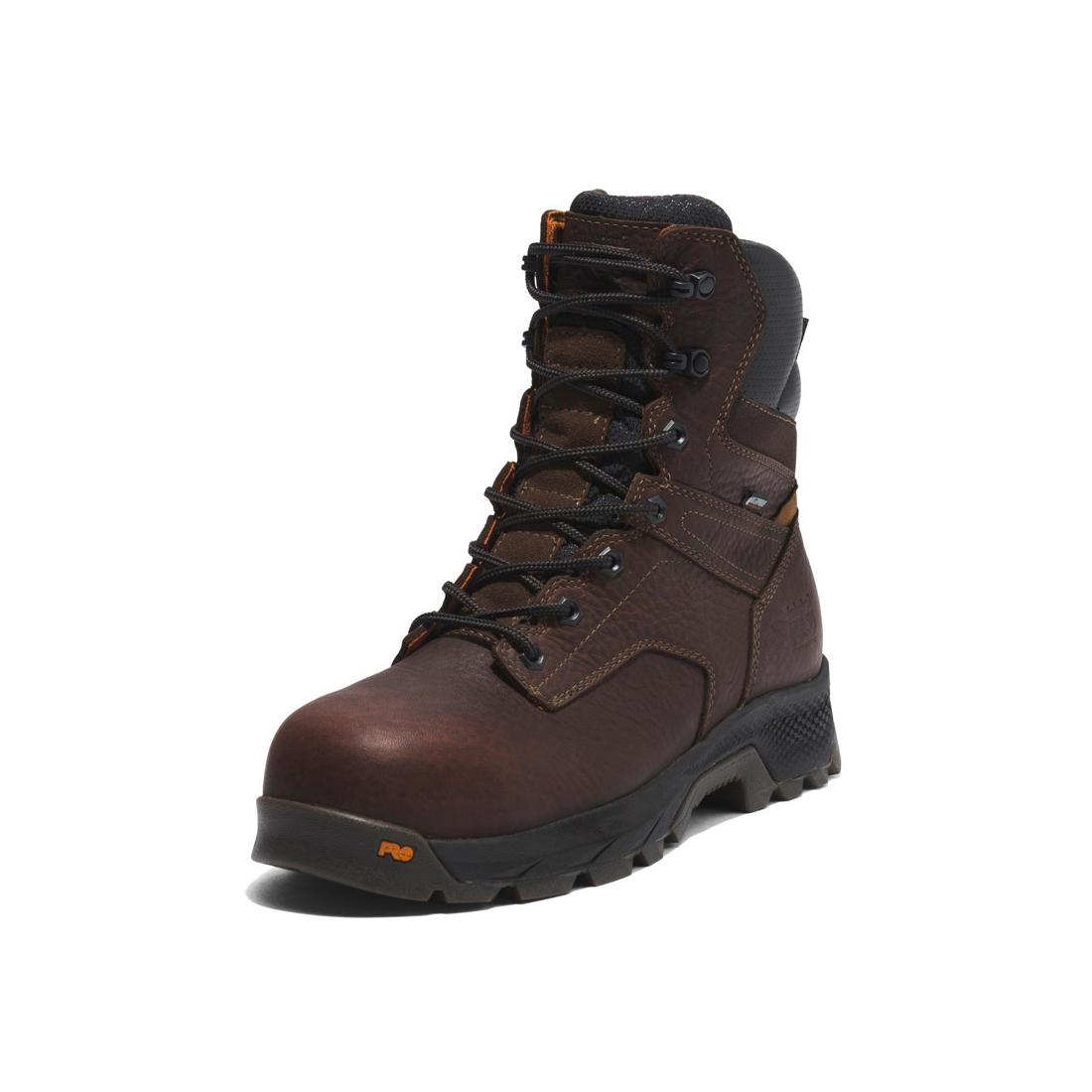 Timberland Pro Titan Ev 8 Inch Composite-Toe Waterproof Work Boot Brown Detail View