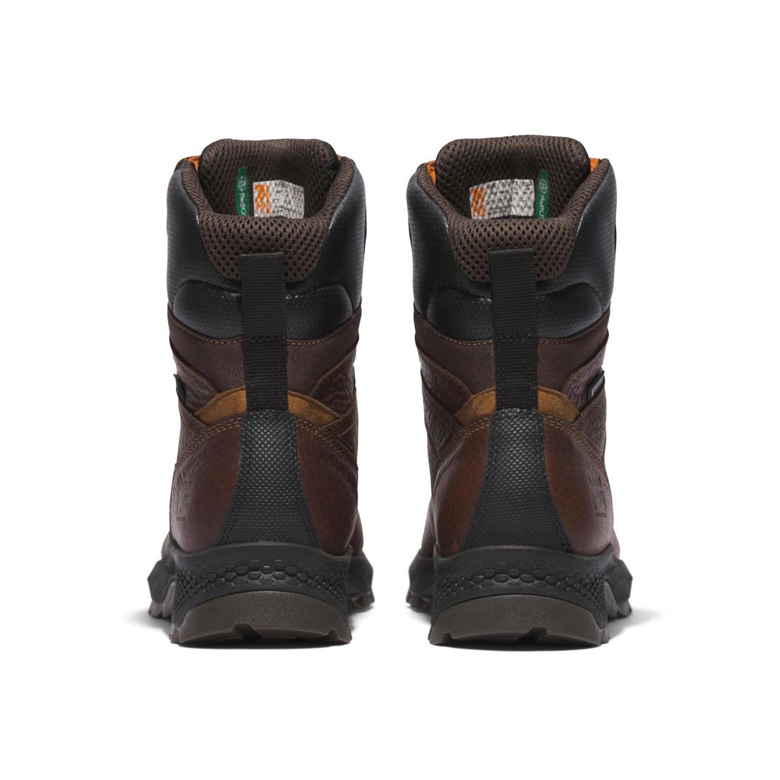 Timberland Pro Titan Ev 8 Inch Composite-Toe Waterproof Work Boot Brown Heel-Back View