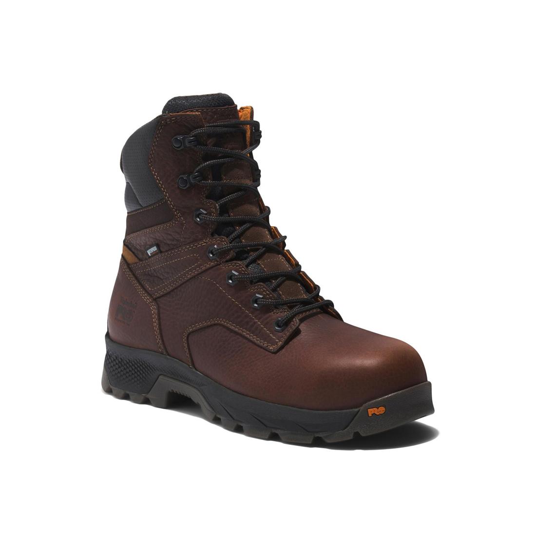 Timberland Pro Titan Ev 8 Inch Composite-Toe Waterproof Work Boot Brown Medial View