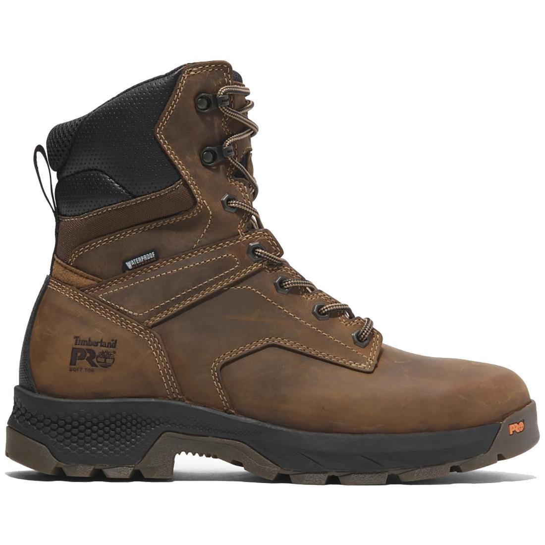 Timberland Pro Titan® Ev 8-Inch Waterproof Full Grain Work Boot Medium Brown Profile View