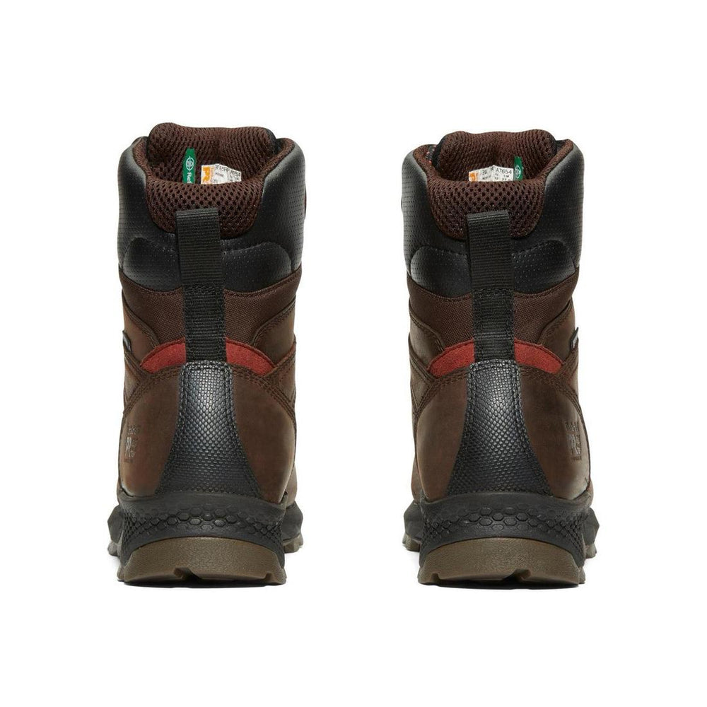 Timberland Pro Titan EV 8 Inch Composite-Toe Waterproof Insulated Work Boot Brown Heel-Back View