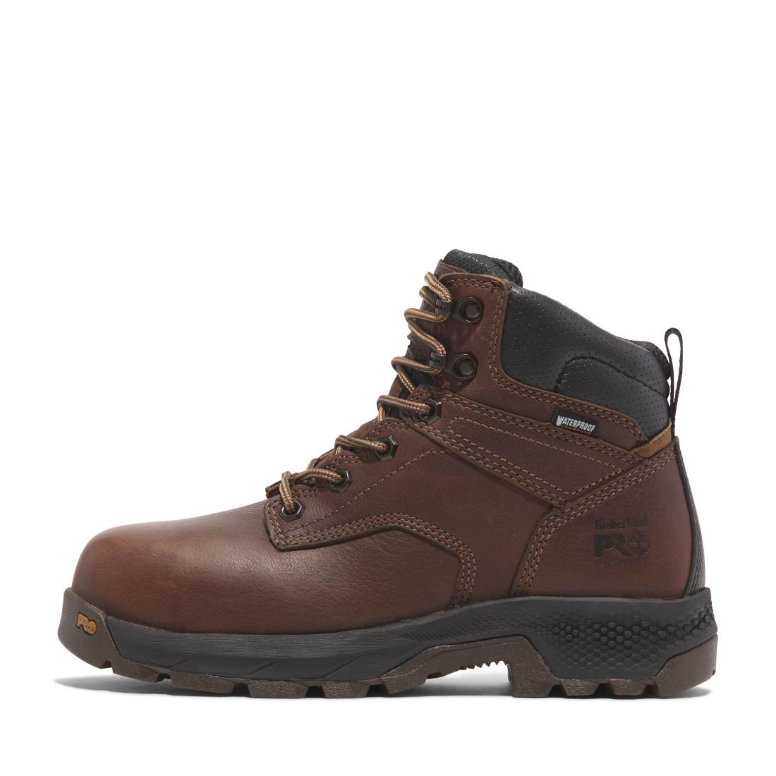 Timberland Pro Titan EV Women’s Waterproof Composite Toe Insulated Work Boots – Coffee Brown Angled View