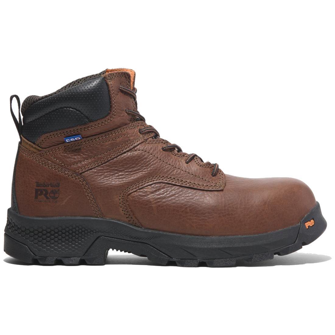 Timberland Pro Titan Ev 6 Inch Composite-Toe SD10 Work Boot Brown Coffee Profile View