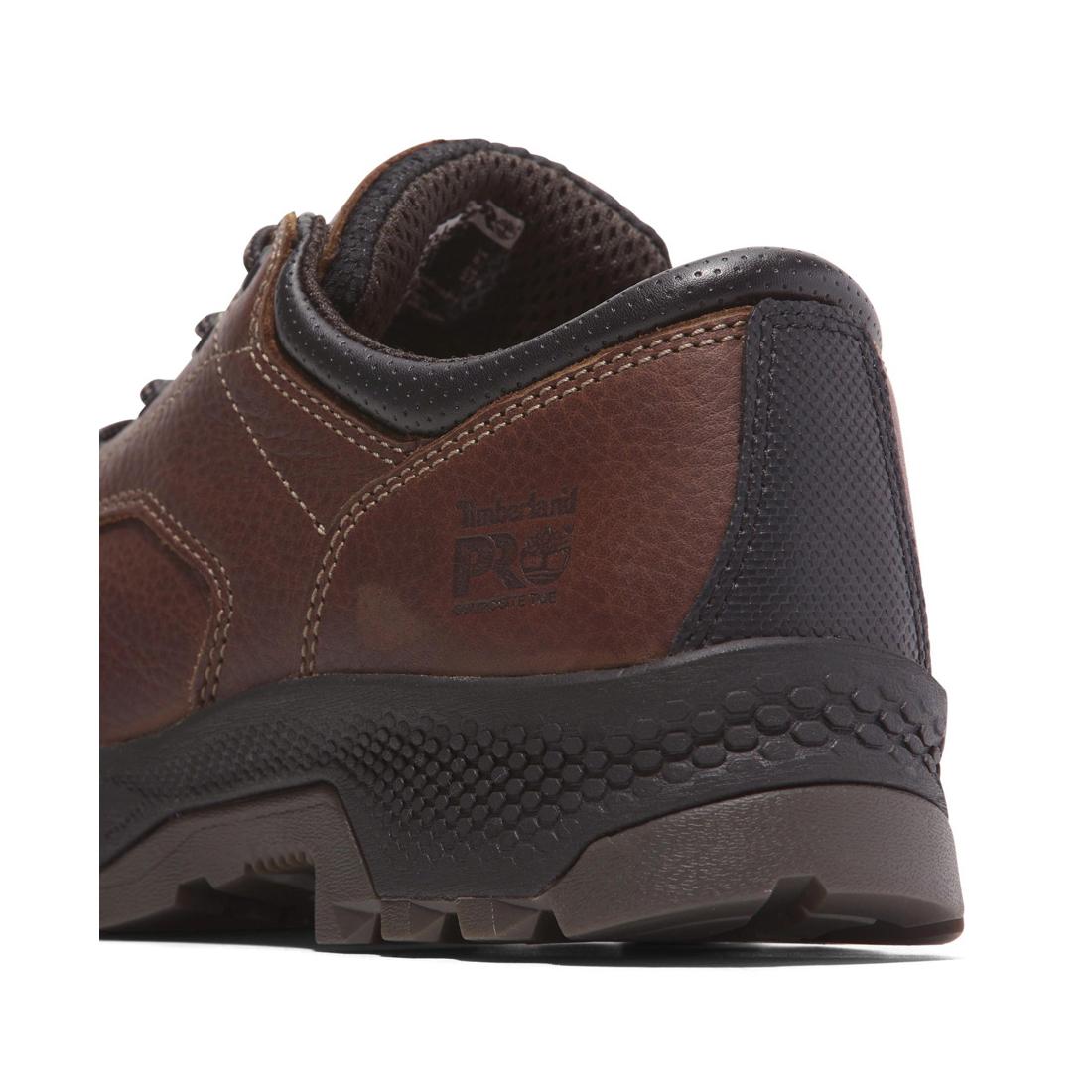 Timberland Pro Titan Ev Composite-Toe Oxford Work Shoe Brown Angled View