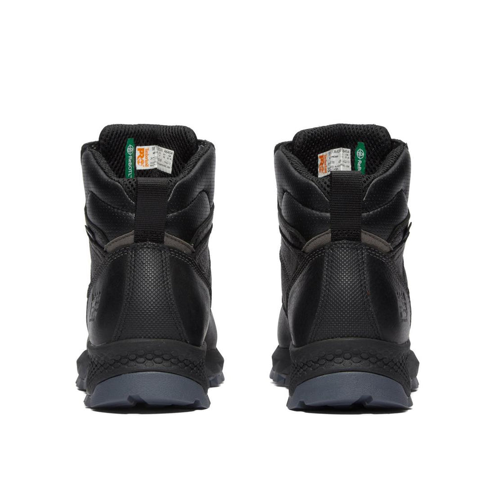 Timberland Pro Titan EV 6 Inch Composite-Toe Waterproof Work Boot Black Heel-Back View