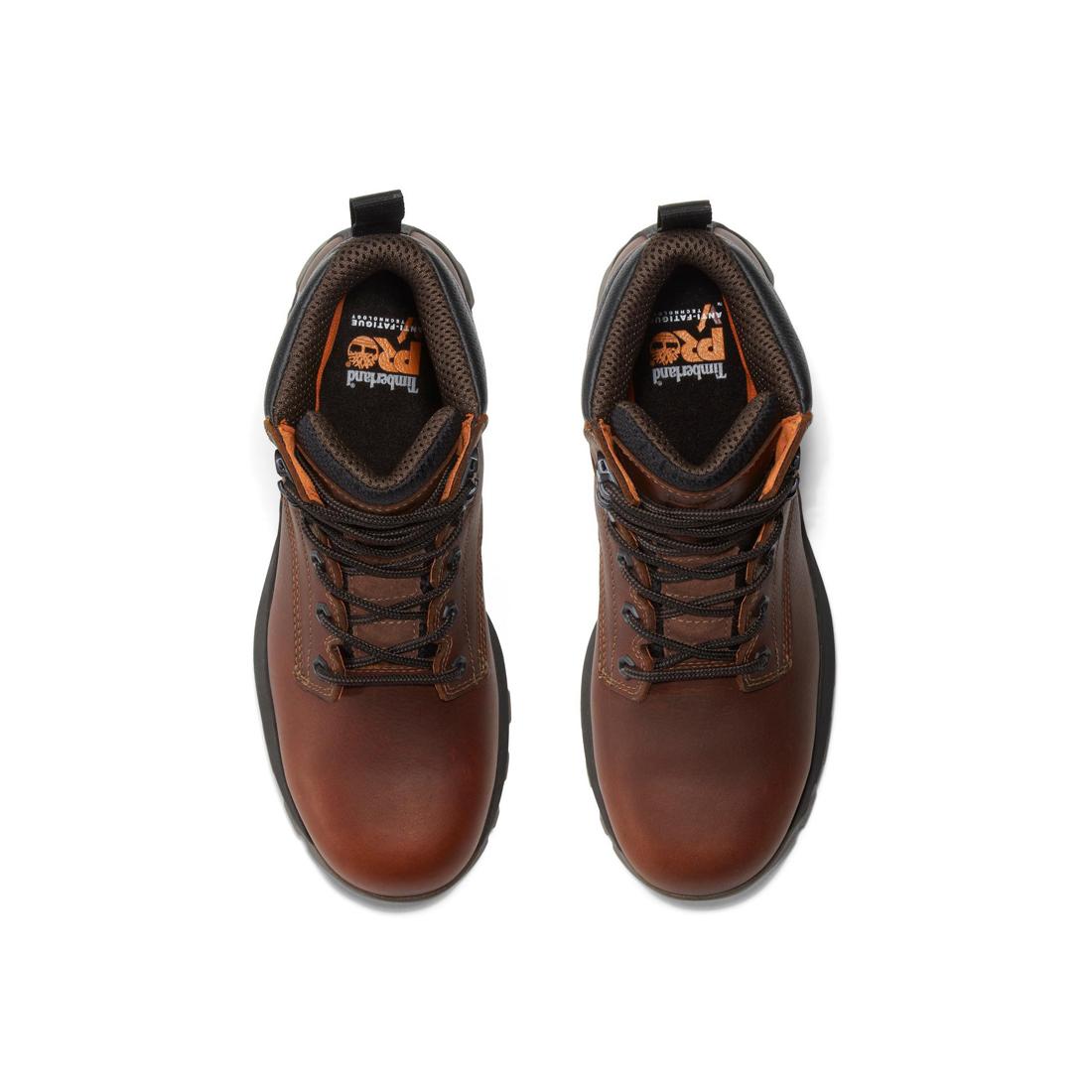 Timberland Pro Titan EV 6 Inch Composite-Toe Waterproof Work Boot Brown Front-upper View