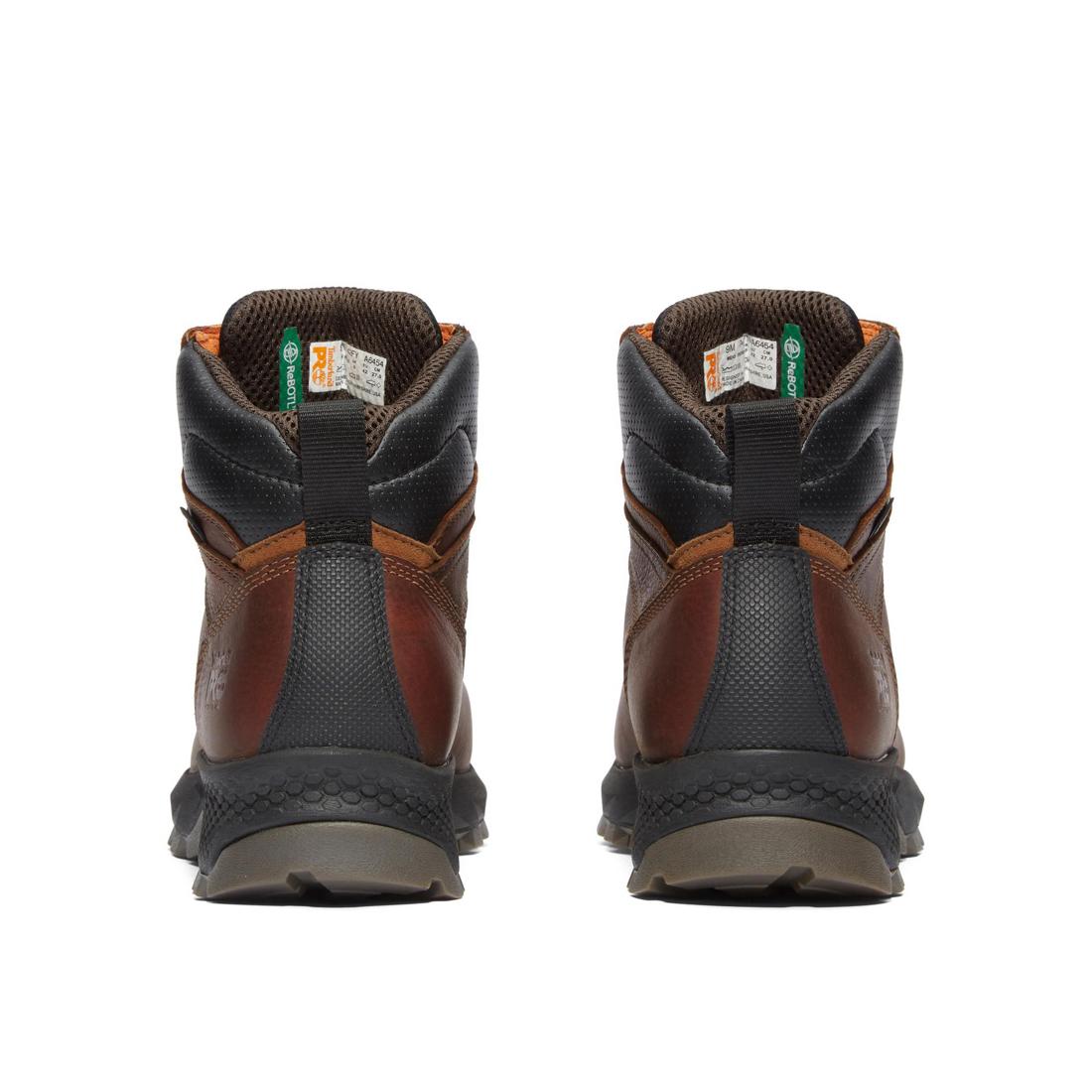 Timberland Pro Titan EV 6 Inch Composite-Toe Waterproof Work Boot Brown Heel-Back View