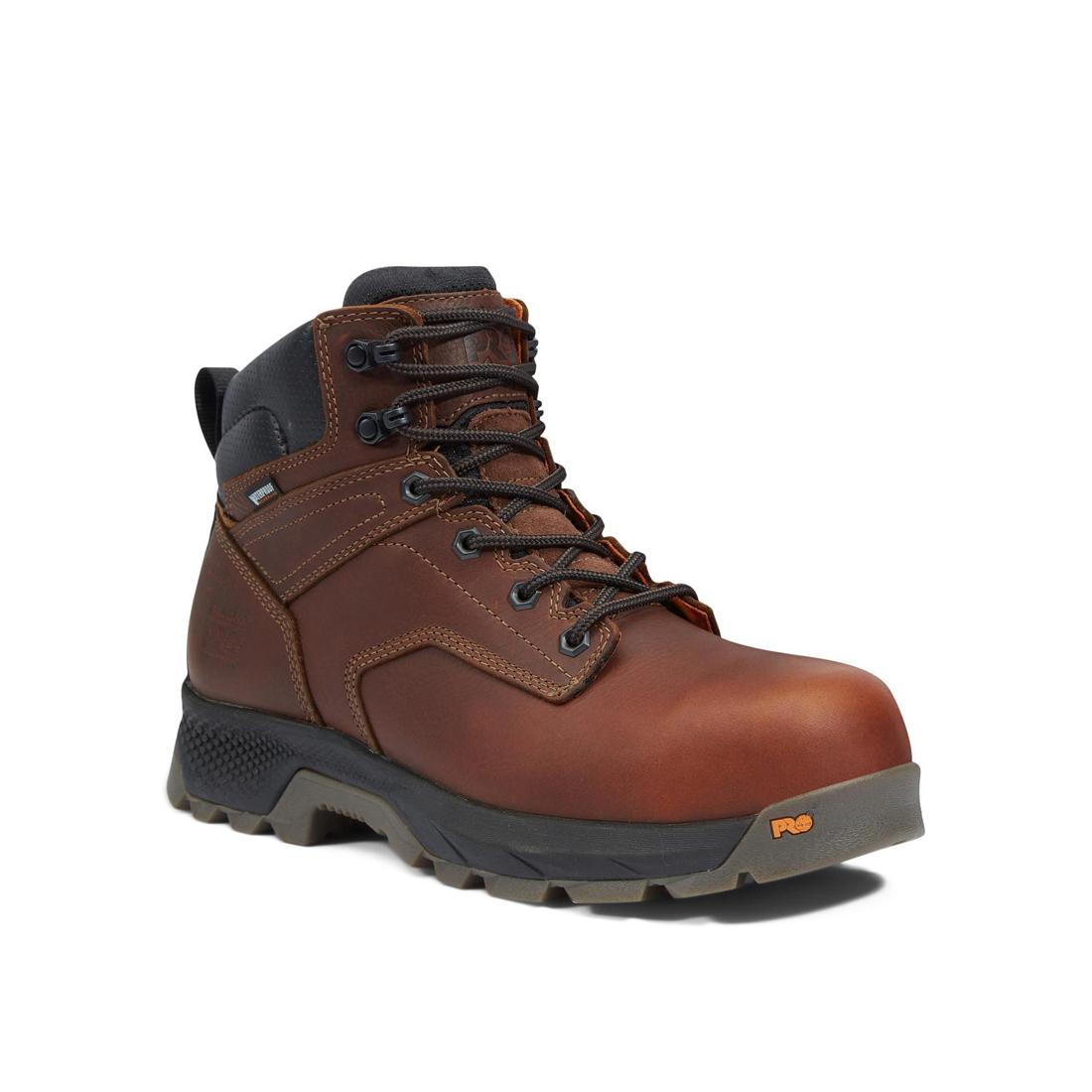 Timberland Pro Titan EV 6 Inch Composite-Toe Waterproof Work Boot Brown Medial View