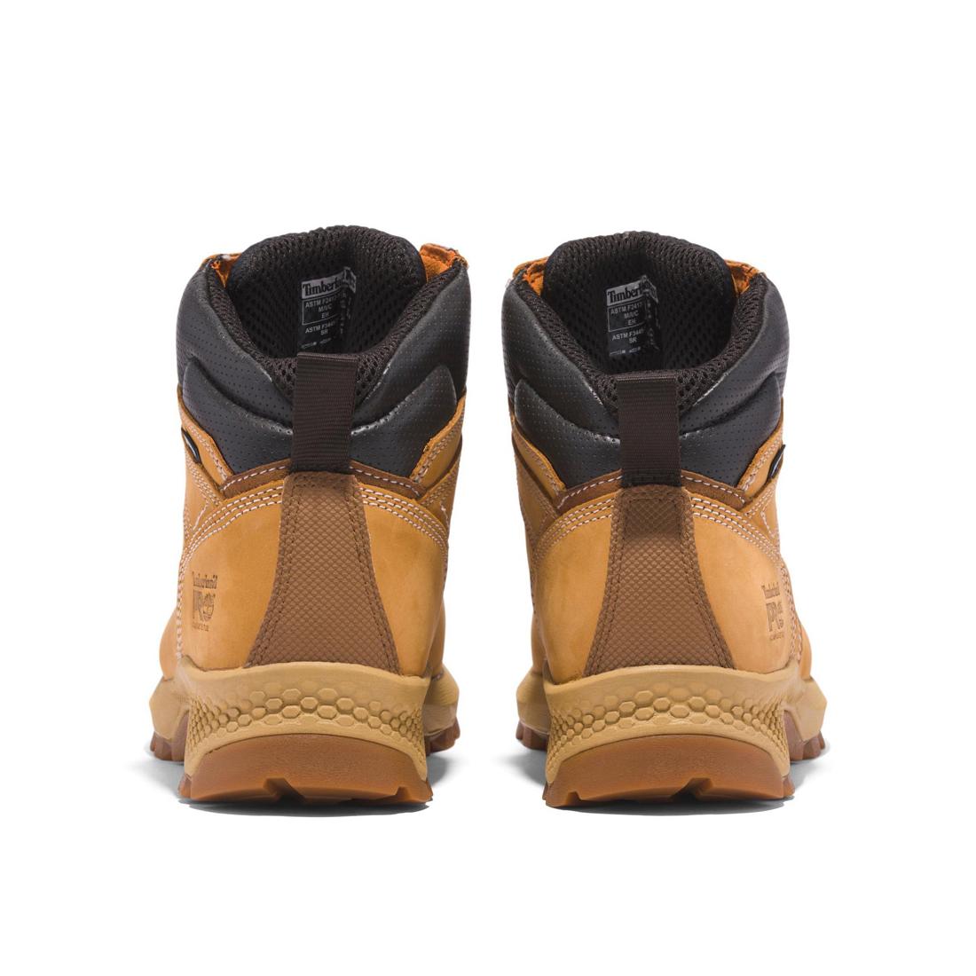 Timberland Pro Titan Ev 6 Inch Composite-Toe Waterproof Work Boot Wheat Heel-Back View