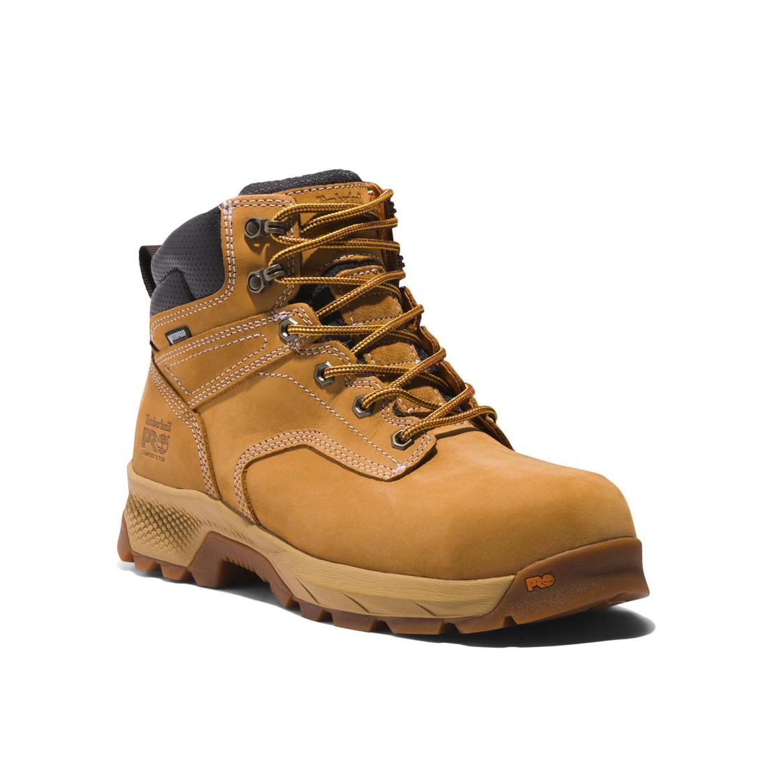 Timberland Pro Titan Ev 6 Inch Composite-Toe Waterproof Work Boot Wheat Medial View