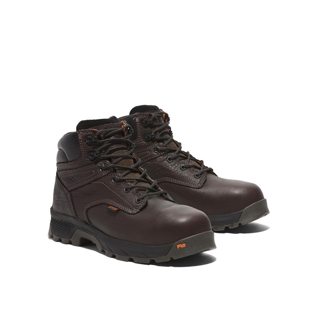 Timberland Pro Titan Ev 6 Inch Composite-Toe Work Boot Dark Brown Angled View