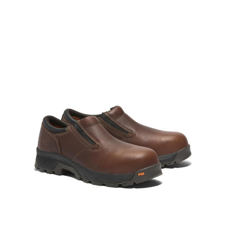 Timberland Pro Titan Ev Composite-Toe Slip-On Work Boot Brown Angled View