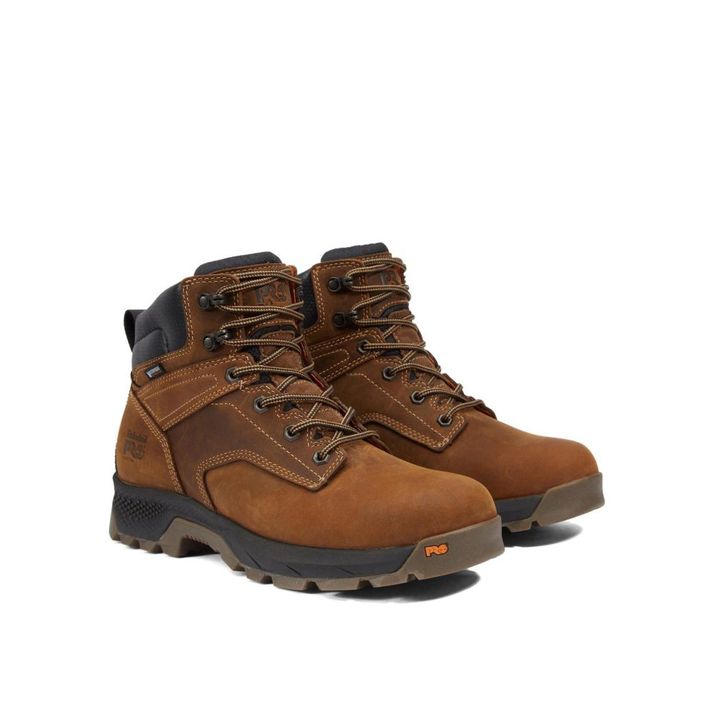 Timberland Pro Titan EV 6 Inch Soft-Toe Waterproof Work Boot Brown Angled View