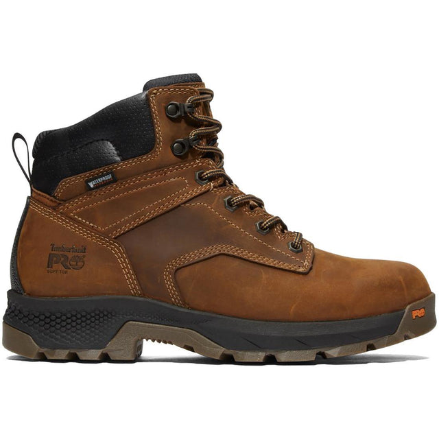 Timberland Pro Titan EV 6 Inch Soft-Toe Waterproof Work Boot Brown Profile View