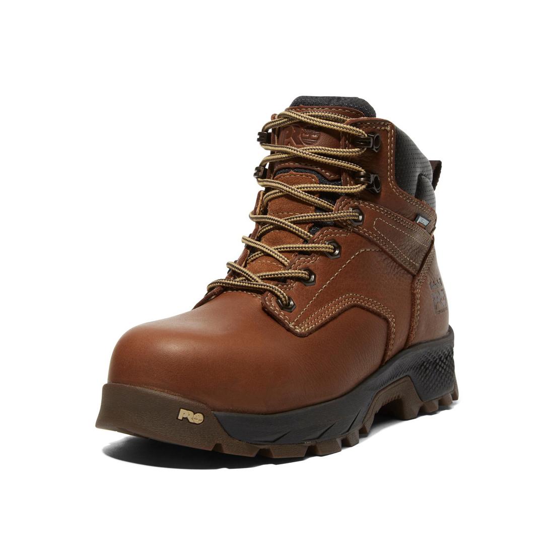 Timberland Pro Women's Titan EV 6 Inch Composite-Toe Waterproof Work Boot Brown Detail View