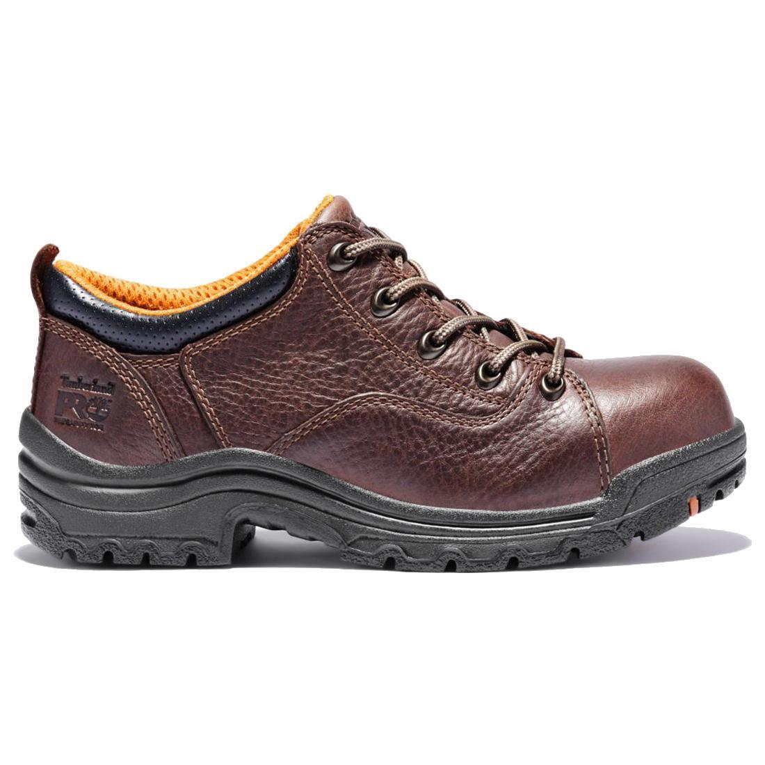 Timberland Pro Women's Titan Alloy-Toe Oxford Work Shoe Brown Profile View
