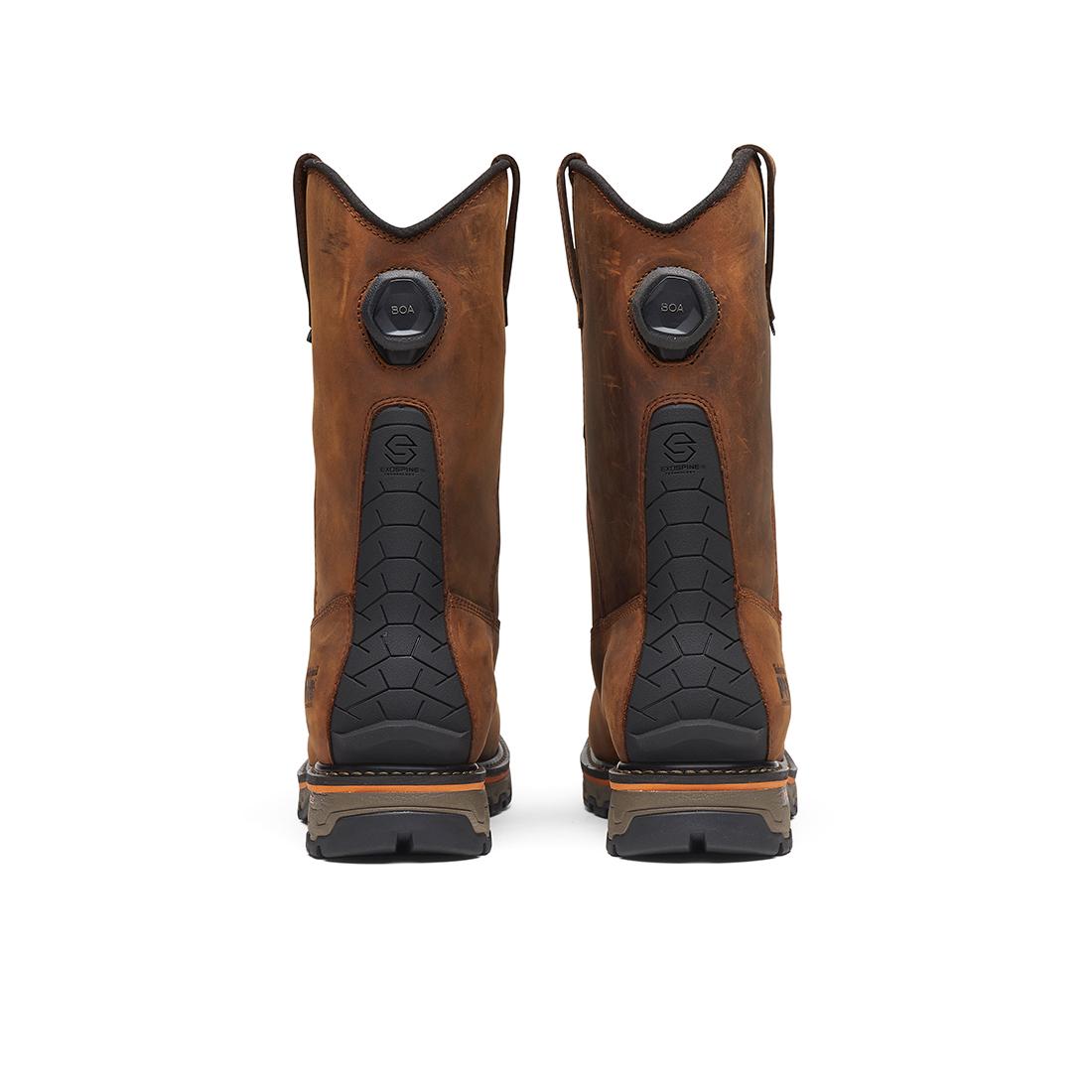 Timberland Pro True Grit Waterproof Nano-Toe Pull-On Work Boot Boa Full Grain Medium Brown Front-upper View