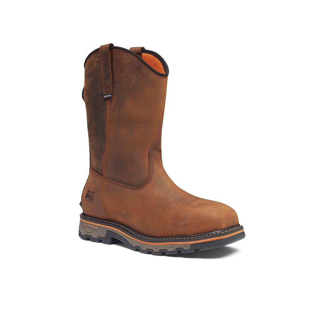 Timberland Pro True Grit Waterproof Nano-Toe Pull-On Work Boot Boa Full Grain Medium Brown Medial View