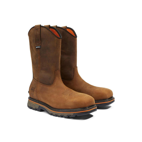 Timberland Pro True Grit Composite-Toe Waterproof Pull-on Work Boot Brown Angled View