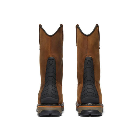 Timberland Pro True Grit Composite-Toe Waterproof Pull-on Work Boot Brown Heel-Back View