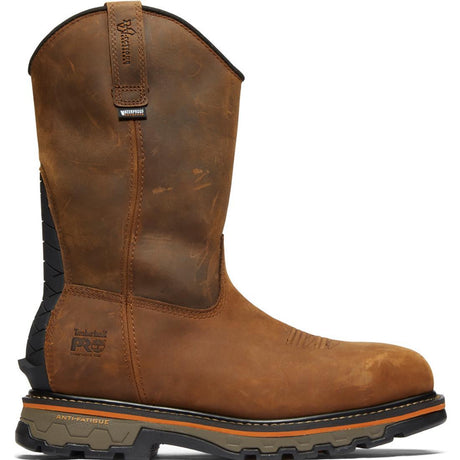 Timberland Pro True Grit Composite-Toe Waterproof Pull-on Work Boot Brown Profile View