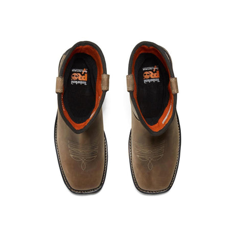 Timberland Pro True Grit Soft-Toe Waterproof Pull-On Boot Brown Front-upper View
