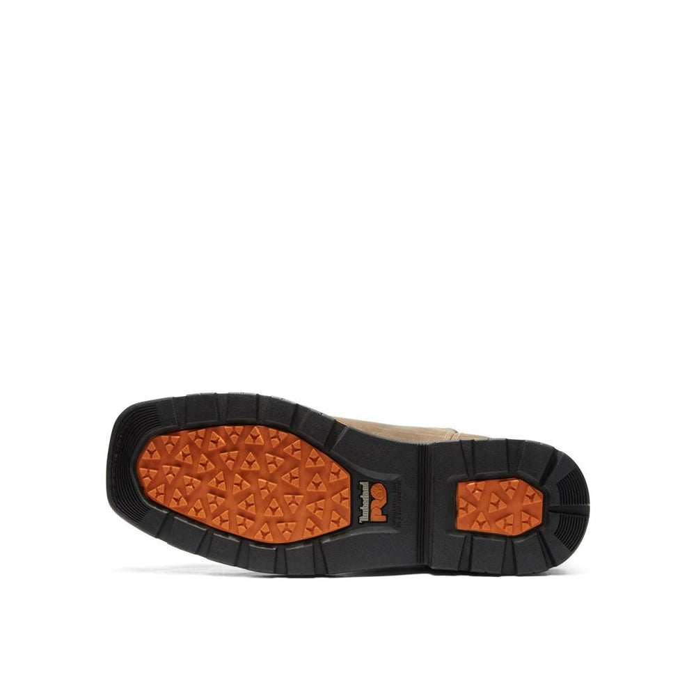 Timberland Pro True Grit Soft-Toe Waterproof Pull-On Boot Brown Sole View