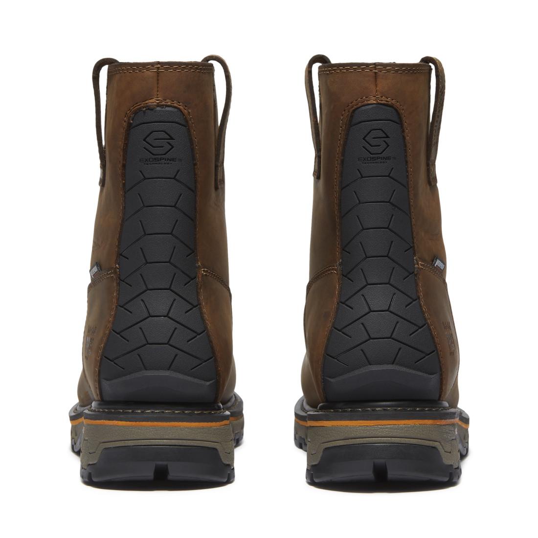 Timberland Pro True Grit Waterproof Composite Toe Chelsea Work Boot – Dark Brown Heel-Back View