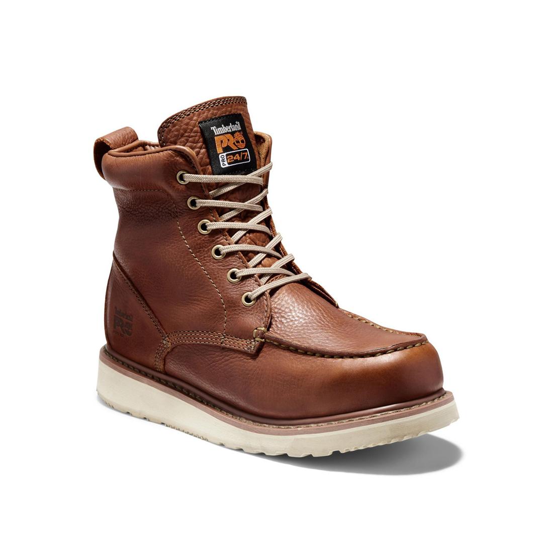 Timberland Pro Wedge 6 Inch Soft-Toe Boot Brown Medial View