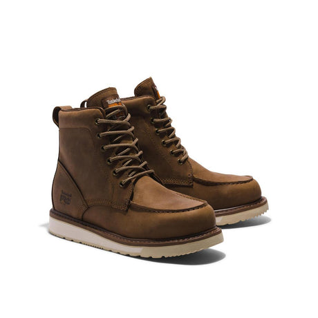 Timberland Pro Wedge 6 Inch Soft-Toe Moc Toe Boot Brown Detail View