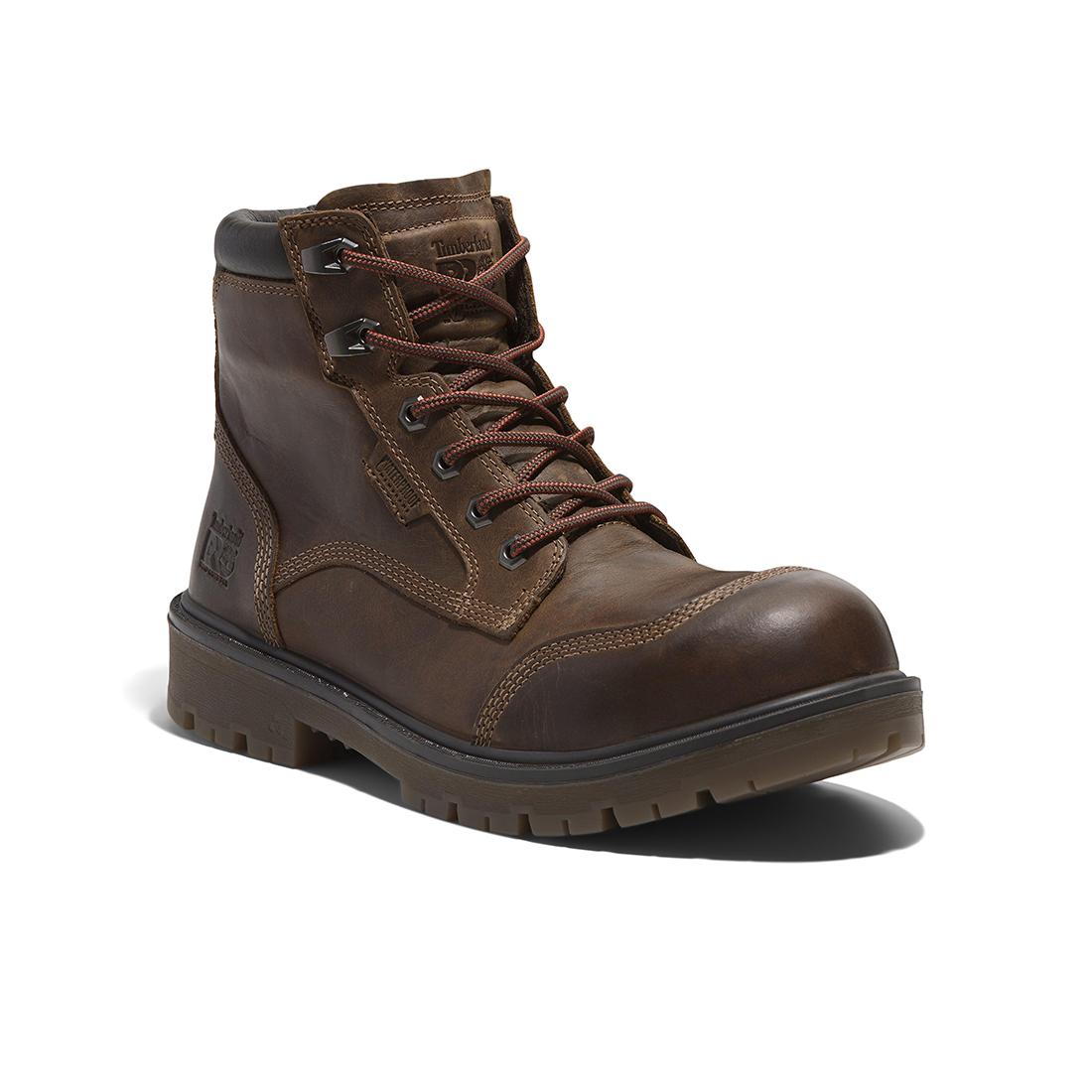 Timberland Pro Whitman 6-Inch Waterproof Composite-Toe Work Boot Full Grain Dark Brown Medial View
