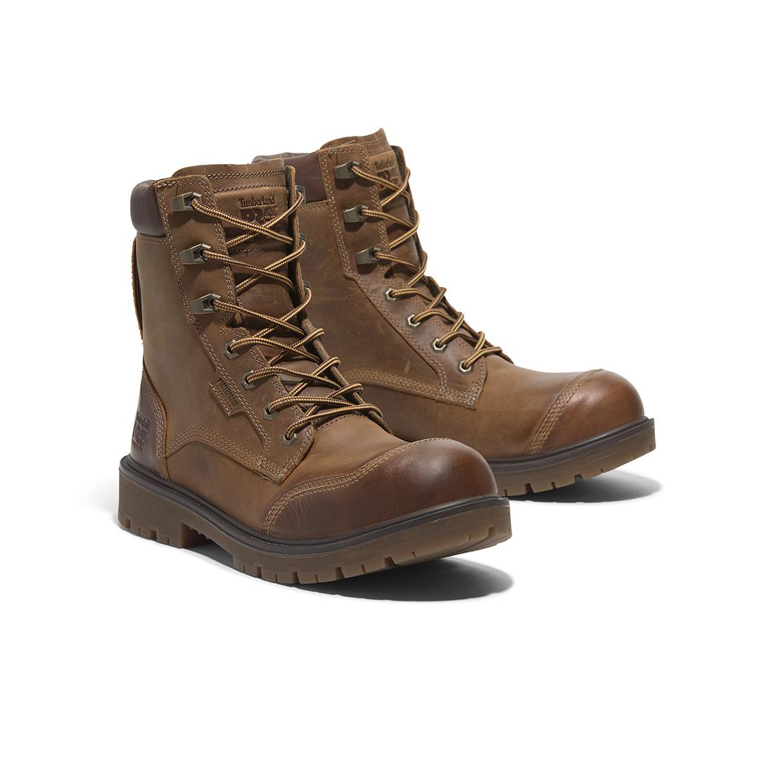 Timberland Pro Whitman 8-Inch Waterproof Composite-Toe Work Boot Full Grain Medium Brown Detail View