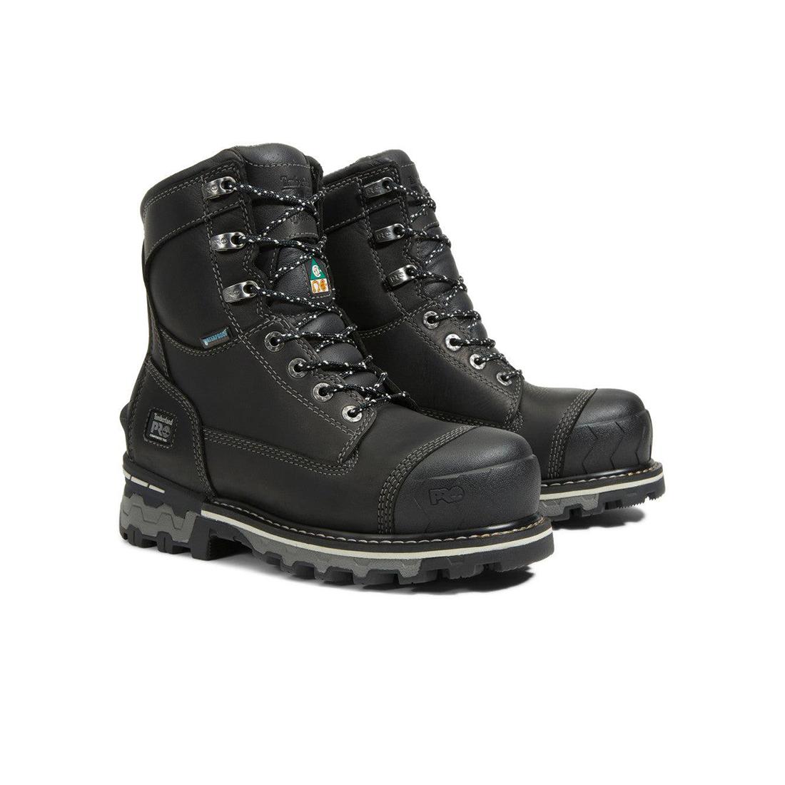 Timberland Pro Women's Boondock 8-Inch Waterproof Composite-Toe Work Boot Fp Ins Csa 200G Black/Grey Detail View