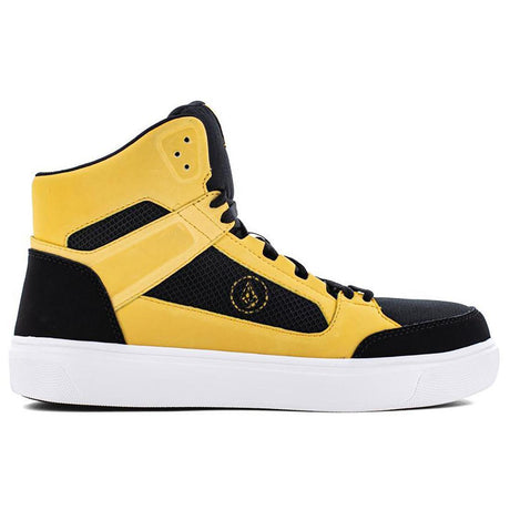 Volcom Evolve Composite-Toe High Top Work Boot Black/Yellow Profile View
