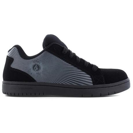 Volcom Stone Op Art Composite-Toe Work Shoe Black Grey Profile View