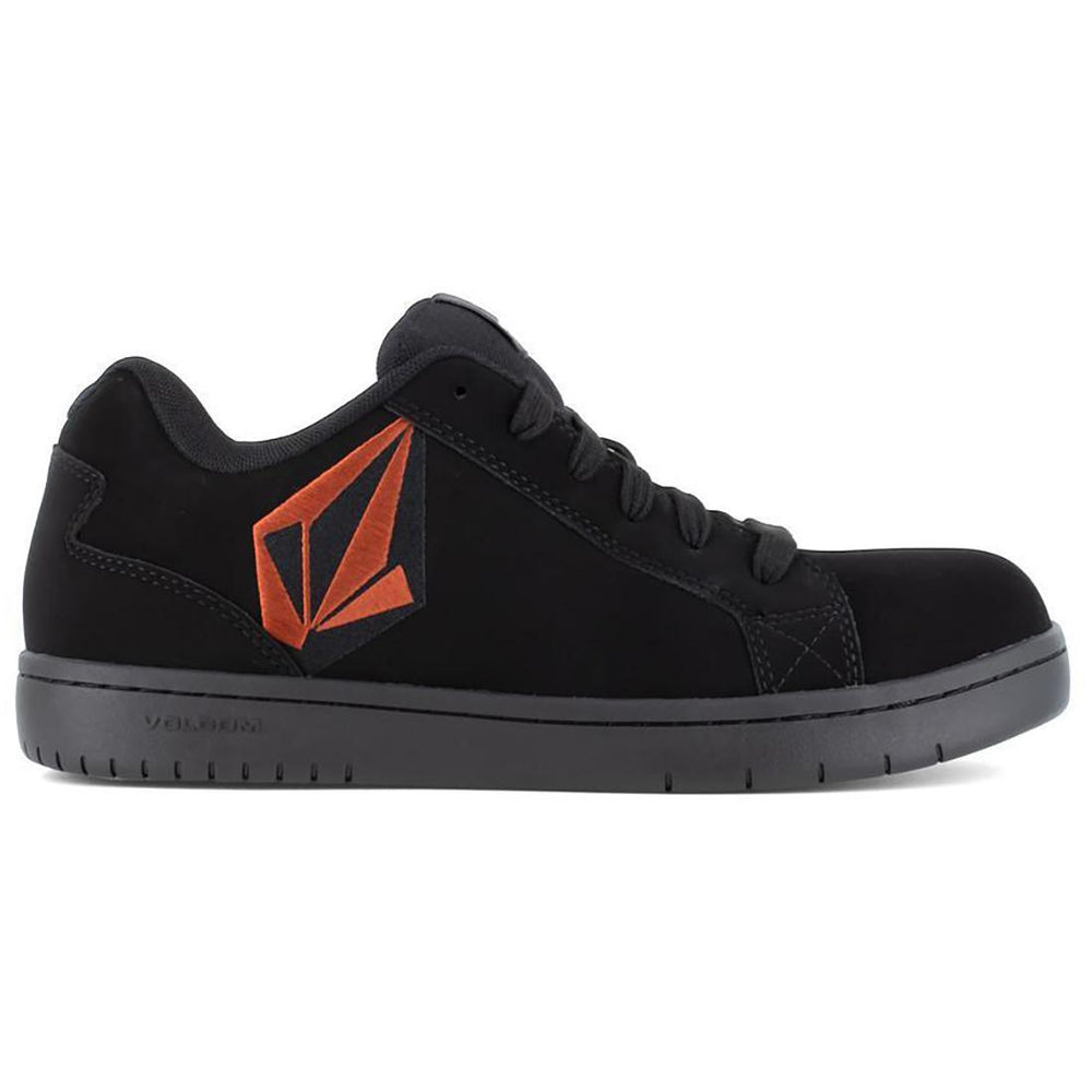 Volcom Stone Composite-Toe Slip Resistant Shoe Black/Red Profile View